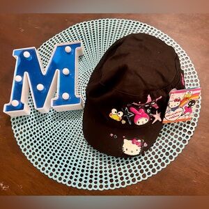 Girls" Hello Kitty" Black and Neon Patterned Cap, NWT
